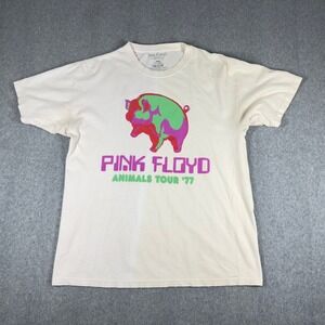 Pink Floyd Animals Tour '77 Shirt Mens Med Cream Double Sided Band T-Shirt Rock